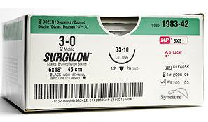 Covidien Surgilon Suture without Needle Braided Nylon Nonabsorbable Coated Size 4 - 0 18 Inch Suture - 8886191831