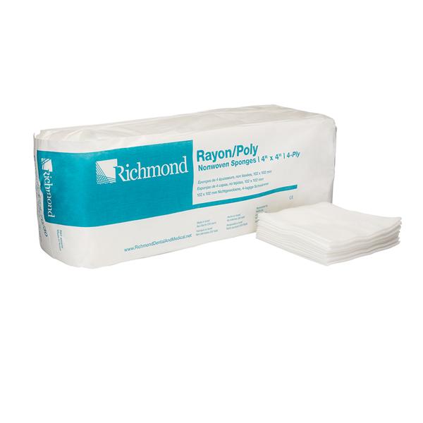 Richmond Dental Company Sponge Non-Woven Rayon/Polyester Blend 4X4" 4 Ply Non-Sterile 2000/Ca - 300636