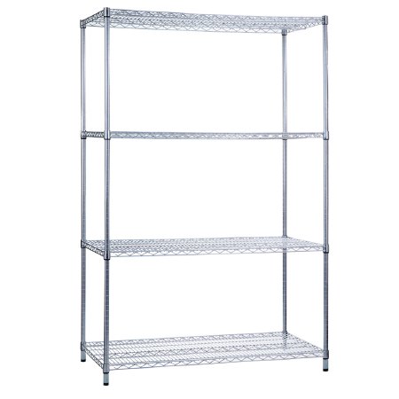 R & B Wire Products - Wire Shelving Unit 4 Shelves Adjustable 18 X 36 X 72 Inch Chrome - SU183672