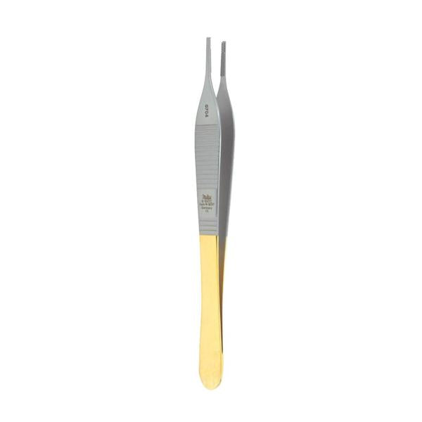 Miltex-Integra Forcep Tissue Adson 4-3/4" Tying Platform Cross Serrated Straight 7X7Tth Tc Ea - 6-124TC