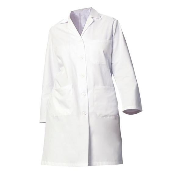 Fashion Seal Lab Coat Traditional Length 65% Polyester / 35% Cotton Womens Wht Sz 10 39.5" Ea - 486-10