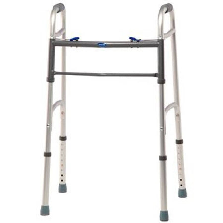 Patterson Medical Supply Blue-Release Dual Release Folding Walker 300 lbs. Weight Capacity 32 to 39 Inch Height - 563516