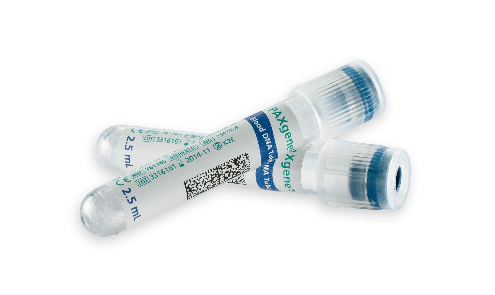 Becton Dickinson BD PAXgene Venous Blood Collection Tube Blood DNA Tube K2 EDTA Additive 13 X 75 mm 2.5 mL Blue BD Hemogard Closure Plastic Tube - 761165