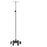 Clinton Industries Infusion Pump IV Stand Ram Horn Hooks 2-Hook 6 Legs Enamel Coated Base with Bumpers, 3 Inch Heavy-duty Rubber Wheel Ball Bearing Casters, 16 Inch Base Diameter - IV-610