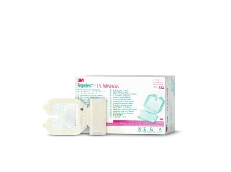 3M Tegaderm IV Advanced Securement Dressing Film 2-1/2 X 2-3/4 Inch Rectangle Sterile - 1683