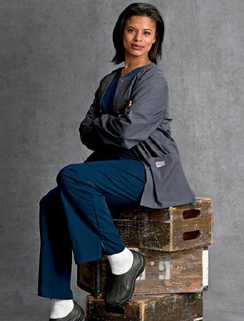 Landau Uniforms Warm-Up Jacket White Medium Long Sleeves Hip Length - 7535WWYMED