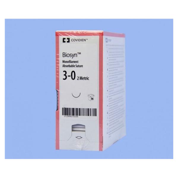 Medtronic MITG-Covidien Suture 3-0 Polyglecaprone V-20 Biosyn Undyed 30" Monofilament 36/Ca - GM322