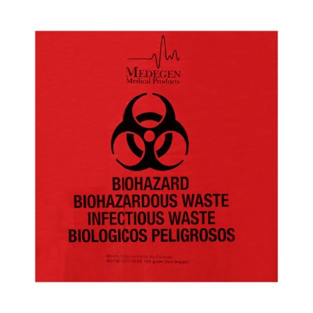 Medegen Medical Products - Biohazard Waste Bag 20 to 30 gal. Red Bag Polyethylene 30 X 36 Inch - D2210