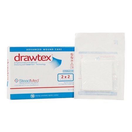 Drawtex - Hydroconductive Wound Dressing 2 X 2 Inch Fiber Square Sterile - 00300