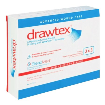 Drawtex - Hydroconductive Wound Dressing 3 X 3 Inch Fiber Square Sterile - 00301
