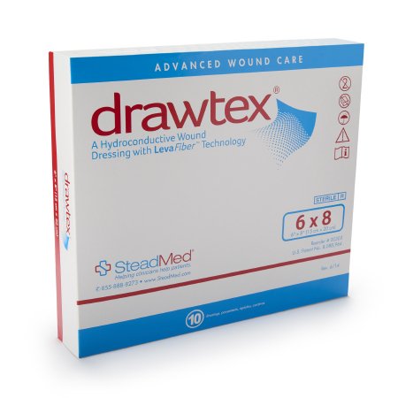 Drawtex - Hydroconductive Wound Dressing 6 X 8 Inch Fiber Rectangle Sterile - 00303