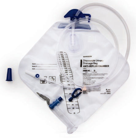McKesson McKesson Urinary Drain Bag Anti-Reflux Valve 2000 mL Vinyl - 37-2802