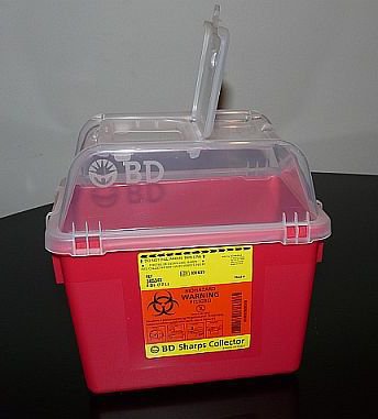Becton Dickinson BD Sharps Container Nestable 10 X 7 X 10 Inch 8 Quart Red Open Top - 305343