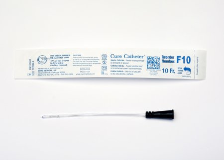 Cure Catheter - Urethral Catheter Straight Tip Uncoated PVC 10 Fr. 6 Inch - F10