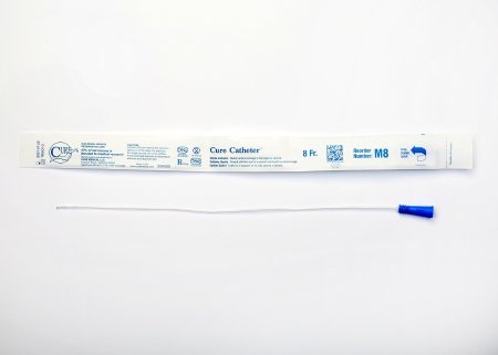 Cure Catheter - Urethral Catheter Straight Tip Uncoated PVC 8 Fr. 16 Inch - M8