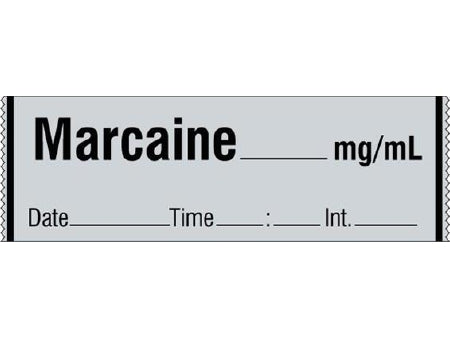 Shamrock Scientific Pre-Printed Label Anesthesia Label MARCAINE _____ mg / mL / Date _____ Time _____ Int. _____ Gray 1/2 X 500 Inch - SA-3001-DTI-PRE