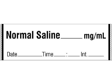 Shamrock Scientific Pre-Printed Label Anesthesia Label NORMAL SALINE _____ mg / mL / Date _____ Time _____ Int. _____ White 1/2 X 500 Inch - SA-3235-DTI-PRE