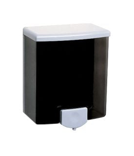 Bobrick Classic Series - Soap Dispenser Black / Gray Plastic Manual Push 40 oz. Wall Mount - BOB40