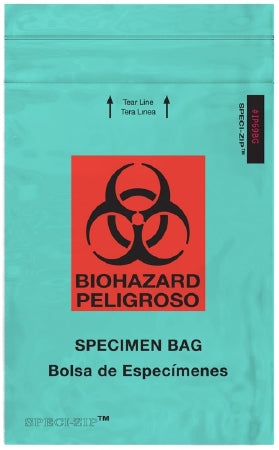 Minigrip Speci-Zip Specimen Transport Bag with Document Pouch 6 X 9 Inch Polyethylene Biohazard Symbol Zip Closure NonSterile - IP69B