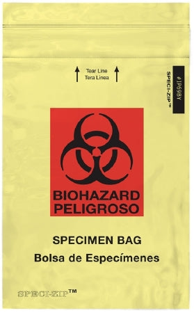 Minigrip Speci-Zip Specimen Transport Bag with Document Pouch 6 X 9 Inch Polyethylene Biohazard Symbol Zip Closure NonSterile - IP69B