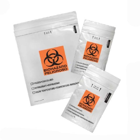Minigrip Speci-Zip Specimen Transport Bag with Document Pouch 6 X 9 Inch Polyethylene Biohazard Symbol / Storage Instructions Zip Closure NonSterile - IP69B3T