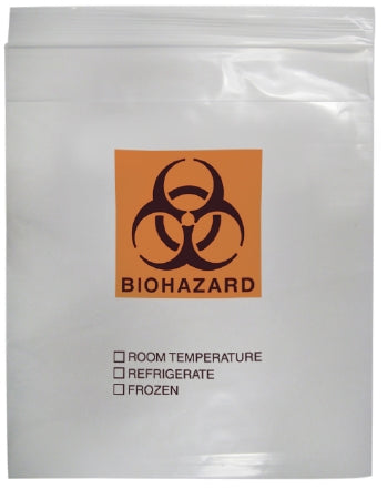 Minigrip Speci-Zip Specimen Transport Bag with Document Pouch 8 X 10 Inch Polyethylene Biohazard Symbol / Storage Instructions Zip Closure NonSterile - IP810B3T