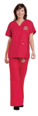 Landau Uniforms Scrub Pants Large True Red / Ohio State Logo Female - C335OSUTLG
