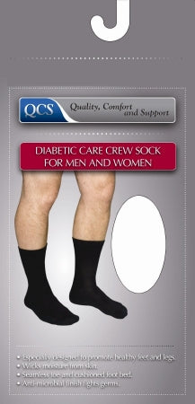 Scott Specialties Diabetic Socks Crew X-Large Black - 1680 BLA XL