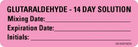 MedVision - Drug Label Anesthesia Label Glutaraldehyde 14 Day Solution Mixing Date_ExpirationDate_ Int Pink 1 X 2-15/16 Inch - MV06FP4859
