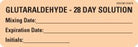 MedVision - Drug Label Anesthesia Label Glutaraldehyde 28 Day Solution Mixing Date_ExpirationDate_ Int Orange 1 X 2-15/16 Inch - MV06FO9674