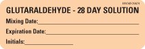 MedVision - Drug Label Anesthesia Label Glutaraldehyde 28 Day Solution Mixing Date_ExpirationDate_ Int Orange 1 X 2-15/16 Inch - MV06FO9674