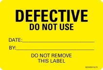 Precision Dynamics MedVision Pre-Printed Label Communication Fill In DEFECTIVE DO NOT USE Date:______________ By:_________________ DO NOT REMOVE THIS LABEL Yellow 2 X 2-15/16 Inch - V08SY4374