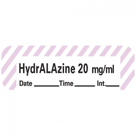 Precision Dynamics - Drug Label Anesthesia Label Tape HydrALAzine 20mg/mL Date_Time_Int Violet / White 1/2 X 1-1/2 Inch - ANS-118D20