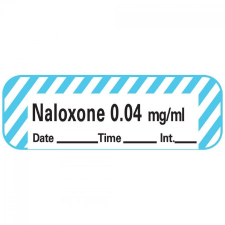 Precision Dynamics Pre-Printed Label Anesthesia Label Naloxone 0.04 mg / ml Date:___________ Time:_________ Int:_______ Blue / White 1-1/2 X 1/2 Inch - ANS-14D004