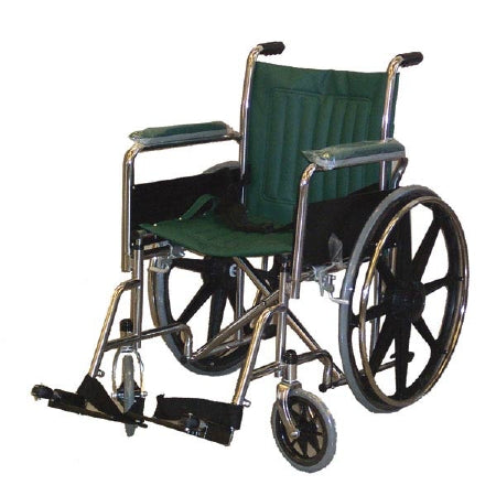 Newmatic Medical MRI Non-Magnetic Wheelchair Full Length Arm Padded Arm Style Mag Wheel Forest Green 18 Inch Seat Width 250 lbs. Weight Capacity - WC18