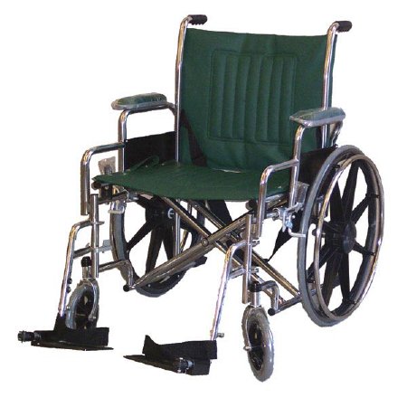Newmatic Medical - MRI Non-Magnetic Wheelchair Full Length Arm Swing-Away Footrest Forest Green Upholstery 20 Inch Seat Width Adult 250 lbs. Weight Capacity - 11097
