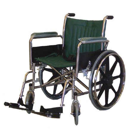 Newmatic Medical - MRI Non-Magnetic Wheelchair Full Length Arm Removable Footrest Forest Green Upholstery 22 Inch Seat Width Adult 350 lbs. Weight Capacity - 11507