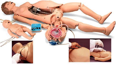 Nasco Noelle Maternal and Neonatal Birthing Simulator with PEDI Blue Neonate - SB37713
