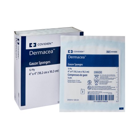 Dermacea - Gauze Sponge Cotton 12-Ply 4 X 4 Inch Square Sterile - 441000
