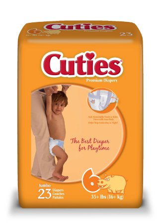 First Quality Cuties Baby Diaper Tab Closure Size 6 Disposable Heavy Absorbency - CR6001
