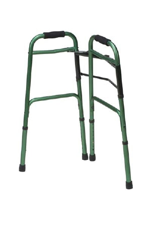 Mabis Healthcare DMI Dual Release Folding Walker Adjustable Height Aluminum Frame 250 lbs. Weight Capacity 32 to 38 Inch Height - 500-1044-0100