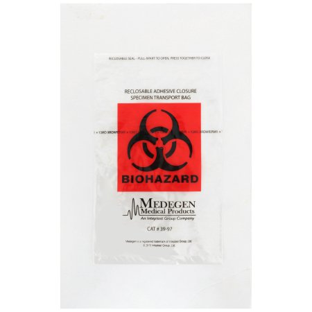 McKesson - Specimen Transport Bag with Document Pouch 6 X 9 Inch Adhesive Closure Biohazard Symbol NonSterile - 03-3997