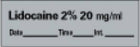 PDC - Drug Label Anesthesia Label Lidocaine 2% 20mg/mL Date_Time_Int._ Gray 1/2 X 1-1/2 Inch - AN-11D20