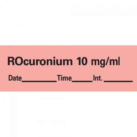 Precision Dynamics Pre-Printed Label Anesthesia Label Rocuronium 10 Mg/mL Red 1-1/2 X 1/2 Inch - AN-161D10
