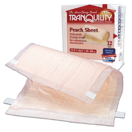 Principle Business Enterprises Tranquility Peach Sheet Underpad 21-1/2 X 32-1/2 Inch Disposable Polymer Heavy Absorbency - 2074