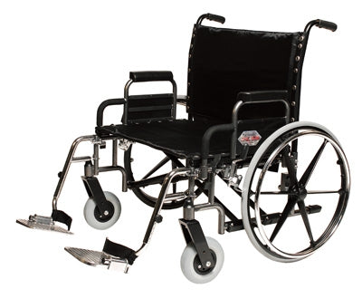 Graham-Field Paramount XD Bariatric Wheelchair Heavy Duty Desk Length Arm Removable Arm Style Mag Wheel Black 26 Inch Seat Width 650 lbs. Weight Capacity - 5PX10620