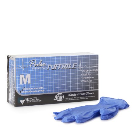 Pulse Nitrile - Exam Glove Medium NonSterile Nitrile Standard Cuff Length Textured Fingertips Lavender Chemo Tested - 177202