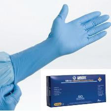 Tidi Products TidiShield HiRisk Exam Glove X-Large NonSterile Nitrile Extended Cuff Length Fully Textured Blue Chemo Tested - 940004-1