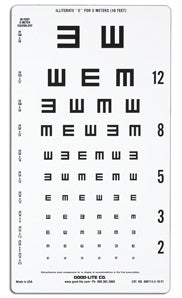 Good-Lite Good-Lite Distance Vision Eye Chart 10 Foot - 600722