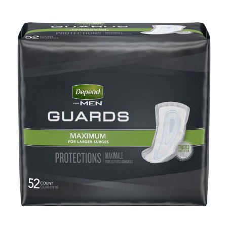 Kimberly Clark Depend Guards for Men Bladder Control Pad 12 Inch Length Heavy Absorbency Absorb-Loc One Size Fits Most Male Disposable - 13792